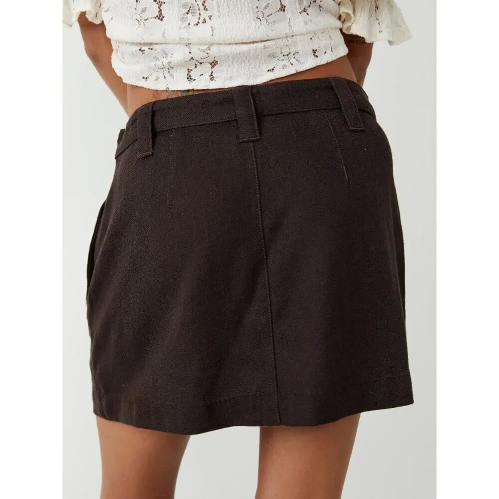 free people can't blame me mini skirt in walnut brown women size 4
